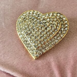 Heart Crystal Brooch by Joan Rivers Vintage 90s Rare